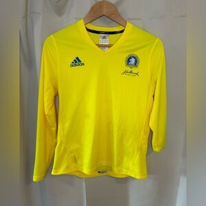 Adidas Boston‎ Marathon 2009 Womens Medium Yellow Long Sleeve Running Shirt